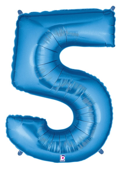 Megaloon Blue Number 5 Balloon, 40 Inch