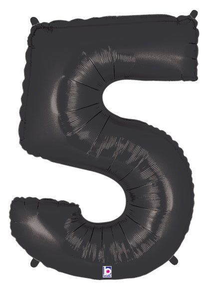 Megaloon Black Number 5 Balloon, 40 Inch