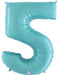 Megaloon Pastel Blue Number 5 Balloon