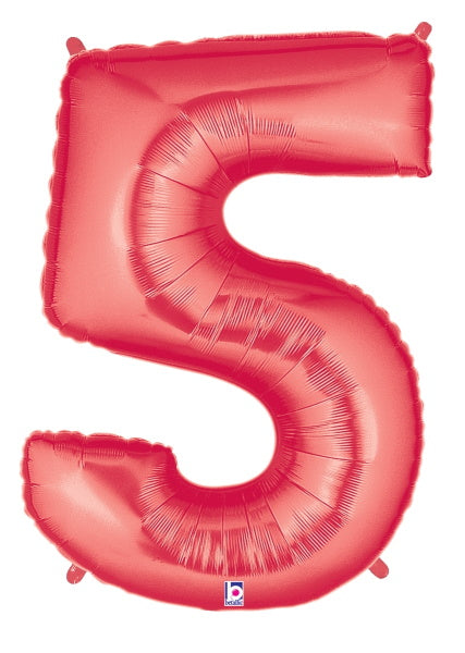 Meg aloon Red Number 5 Balloon, 40 Inch