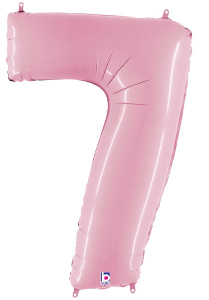 Megалoon Number 7 Pastel Pink Balloon