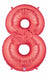 Red Number 8 Megaloon Balloon, 40 Inch