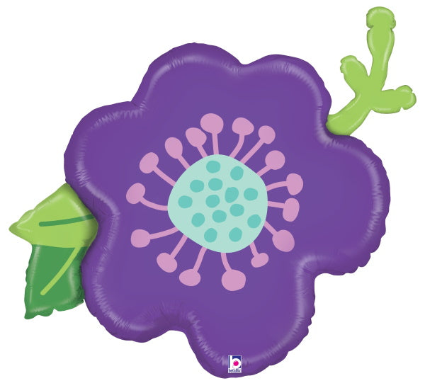 Purple Flower Foil Balloon, 39 Inch