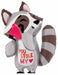 Stole Heart Raccoon 32-Inch Shaped Foil Balloon
