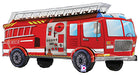 Red Fire Truck Shaped Foil Balloon, 34 Inch
