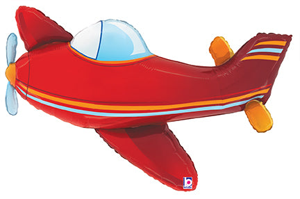 37-Inch Red Airplane Foil Balloon