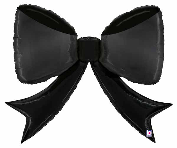 Black Bow Shaped Foil Balloon, 41 Inch