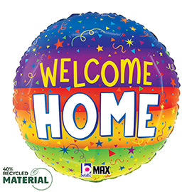 Welcome Home Streamers 18-Inch Round Foil Balloon