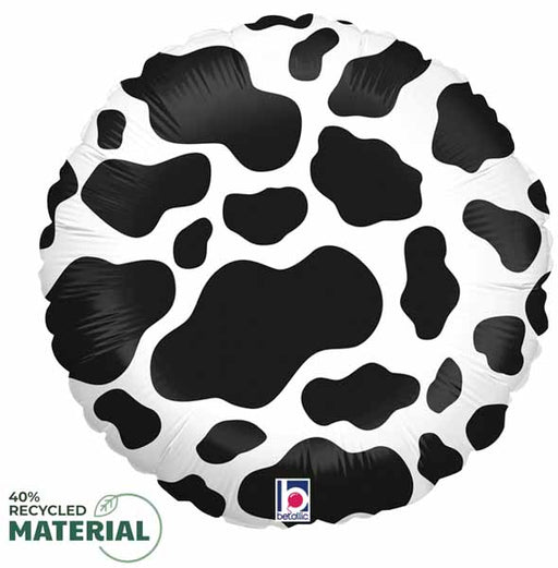 18-Inch Round Cow Print Foil Balloon