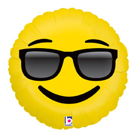 Sunglasses Emoji 18-Inch Round Foil Balloon
