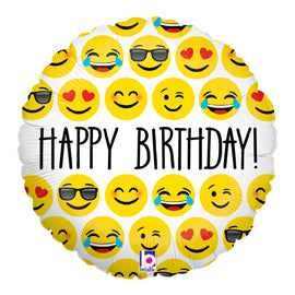 Emoji Birthday 18-Inch Foil Balloon