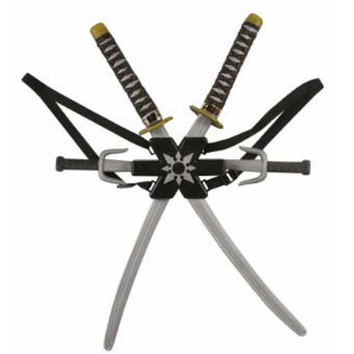 Ninja Double Sword Set - 28 Inch Steel Blades With Sheath.