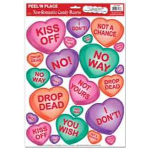 "Non-Romantic Candy Hearts Stickers"