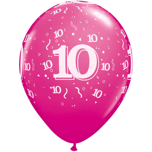 "Number #10 Confetti Balloons - Pack Of 50"