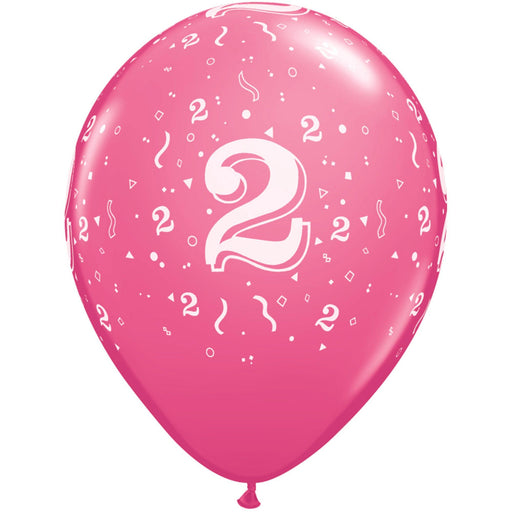 Number #2 Confetti 11" Trendy Balloons (50 Pack)