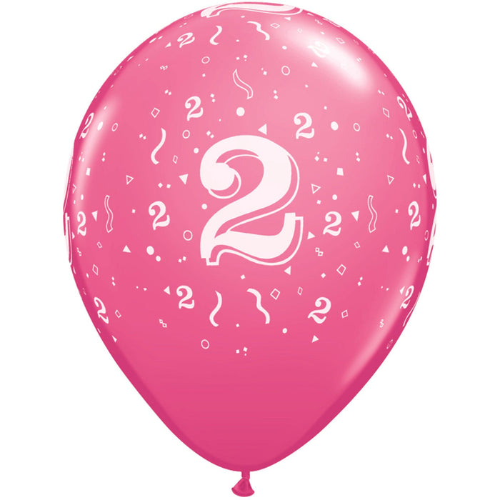 Number #2 Confetti 11" Trendy Balloons (50 Pack)