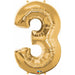 Number #3 Gold 34" Party Package (Qual)