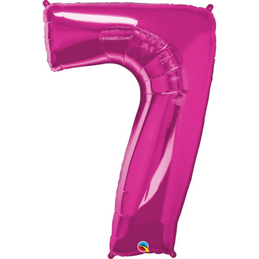 Number #7 Magenta 16" Balloons Pack.