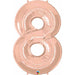 Number #8 Rose Gold Balloon Set - 34 Inch (Qual)