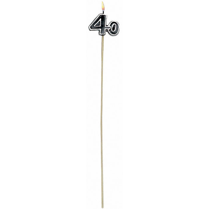 Oh No.40 Cake Candle On A Stick - Pack Of 6 (12 Cases)