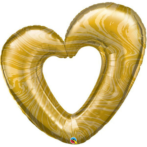"Open Marble Heart Gold 42" Shape Package"