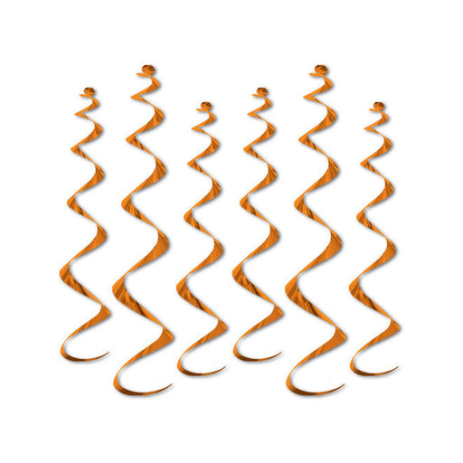 Orange Twirly Whirlys, Pack Of 6
