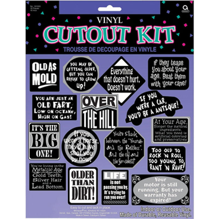 "Over The Hill Vinyl Cutouts - Set Of 16 (12 Packs)"
