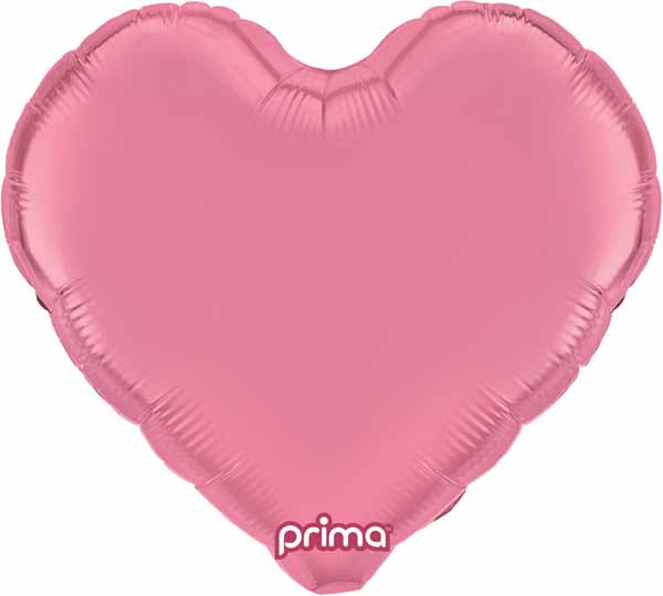 PRIMA LT PINK HEART 9" FOIL 6/PKGD