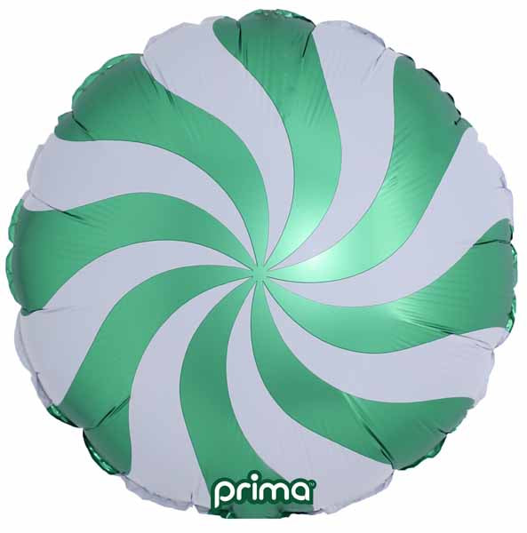 Prima Green Candy Swirl 18-Inch Foil Balloon