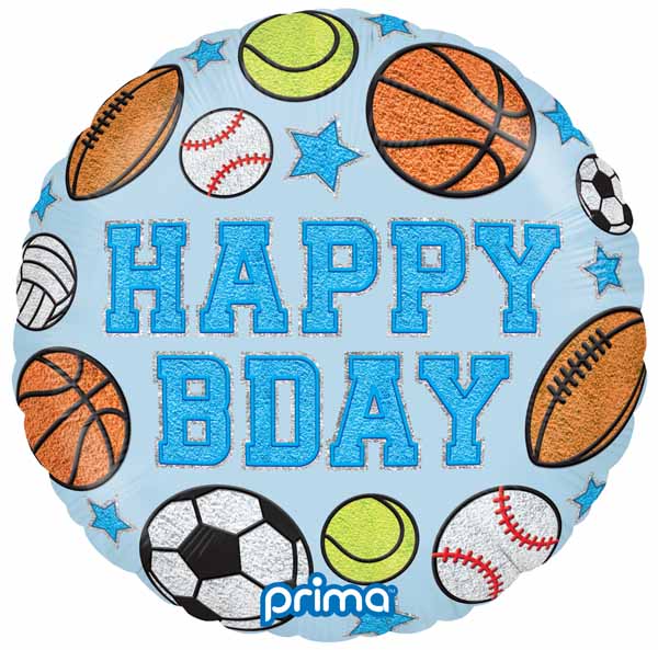 Prima Boy Patches 18" Round Birthday Foil Balloon