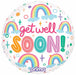 Prima Get Well Soon Rainbow 18-Inch Round Foil Balloon