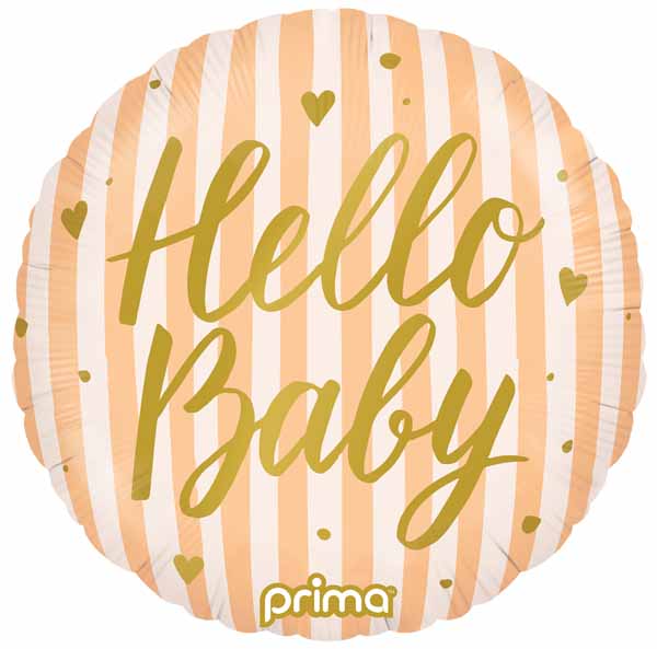 Prima Hello Baby Peach 18-Inch Round Foil Balloon