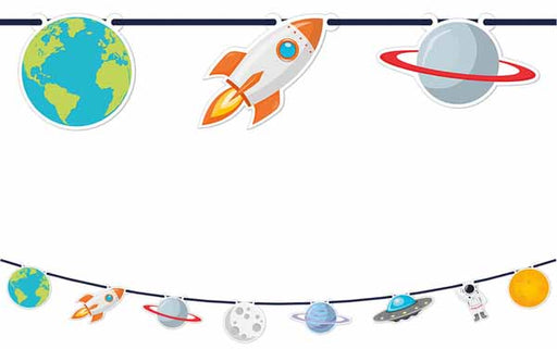 Rocket Space Paper Die-Cut Banner