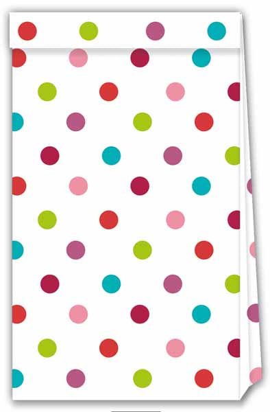 Multicolour Dots Paper Party Bags, 4 Pack