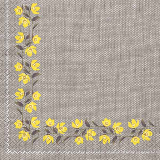 Yellow Flower Texture 3-Ply Luncheon Napkins, 20 Count