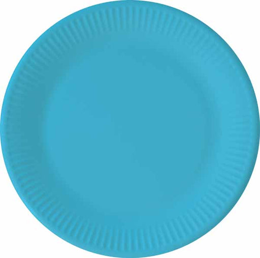 Solid Turquoise 9-Inch Paper Plates, 8 Pack