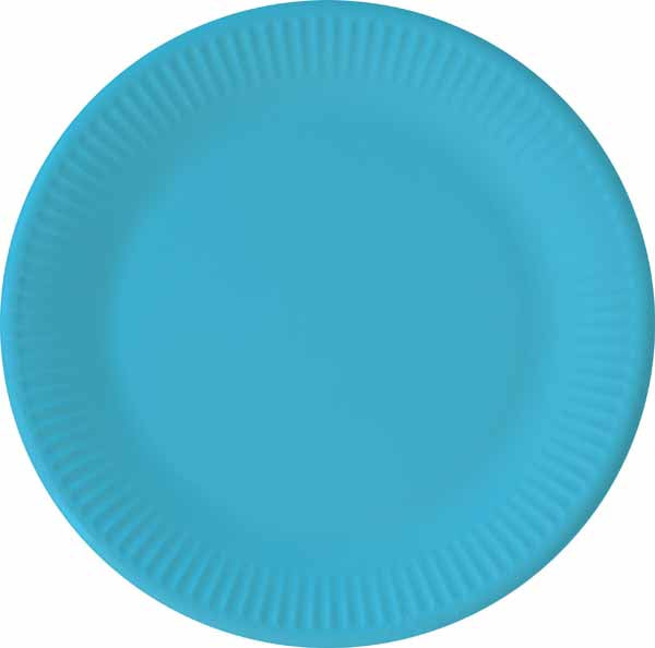 Solid Turquoise 9-Inch Paper Plates, 8 Pack