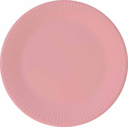 Solid Pink 9-Inch Paper Plates, 8-Pack