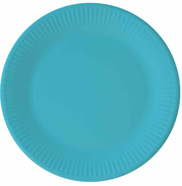 PAPER PLATES 7.6" 8/PK SOLID TURQUOISE