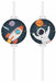 Rocket Space Paper Straws with Medallions, 4 Pack