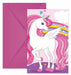 Unicorn Rainbow Party Invitations with Envelopes, 6 Pack
