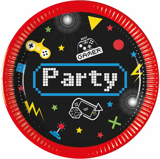 Gaming Party 7.6-Inch Paper Plates, 8-Pack