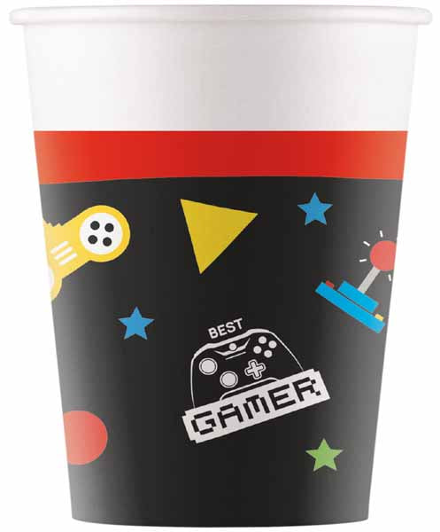 PAPER CUPS 7OZ 8/PK GAMING PARTY