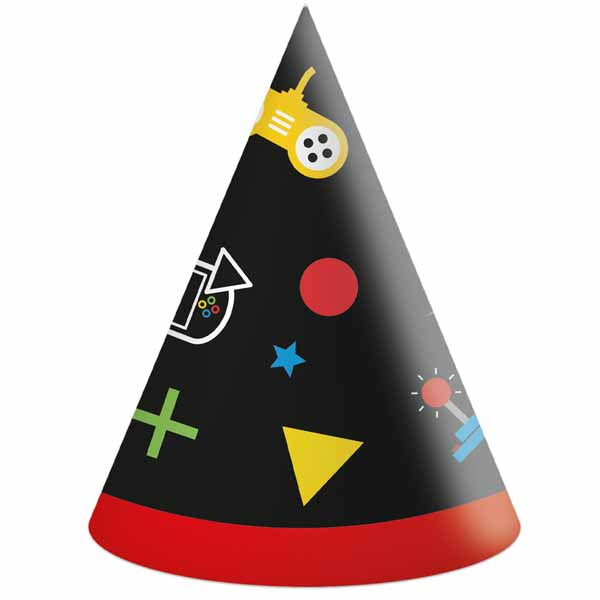 Gaming Party Paper Hats, 6 Pack