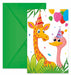 Jungle Balloon Party Invitations with Envelopes, 6 Pack