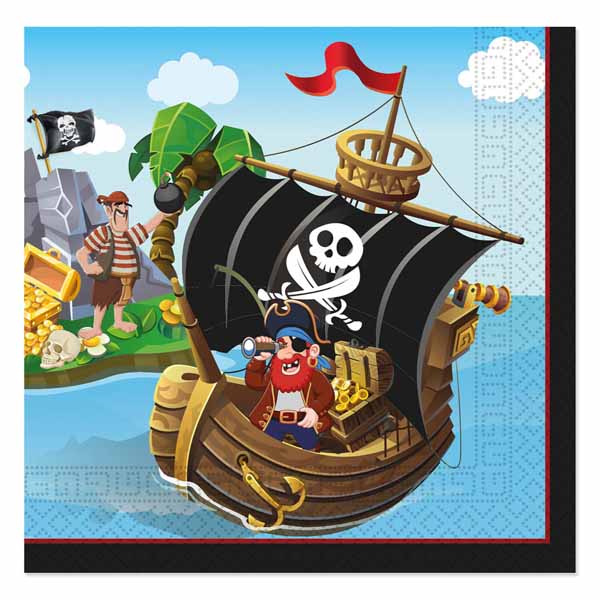 Island Pirates 2-Ply Luncheon Napkins, 20 Count