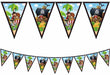 Island Pirate Paper Triangle Flag Banner