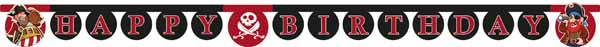 Island Pirates Happy Birthday Paper Die-Cut Banner
