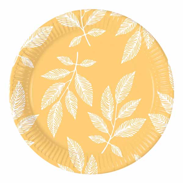 Orange Leaves 9-Inch Paper Plates, 8-Pack