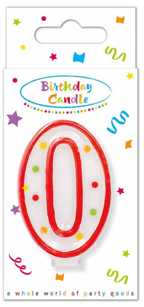 Dots Number 0 Birthday Candle